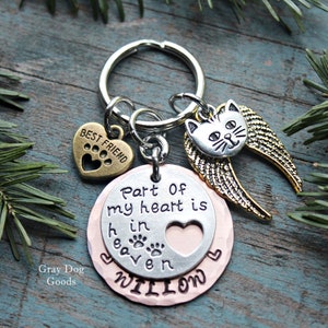 Cat Memorial Key Chain, Cat Remembrance Gift, Loss of Cat, Cat Sympathy Gift, Pet Memorial Key Chain, Cat Mom, Cat Dad