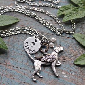 English Pointer Angel Necklace, English Pointer Sympathy Gift, Personalized Dog Necklace, Pointer Memorial, Pet Memorial Necklace