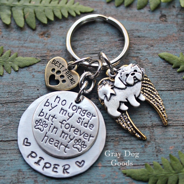 Shih Tzu Memorial Key Chain, Shih Tzu Remembrance Gift, Loss of Dog, Shih Tzu Sympathy Gift, Fur Baby, Rainbow Bridge