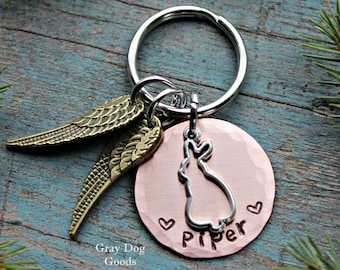 Rabbit Memorial Key Chain, Rabbit Remembrance Gift, Pet Bunny Rabbit, Rabbit Bunny Sympathy Gift, Pet Memorial Key Chain, Minimalist
