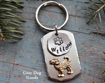 Golden Doodle Key Chain, Personalized Doodle Key Chain, Dog Key Chain, Doodle Mom, Doodle Dad, Personalized Dog Key Chain
