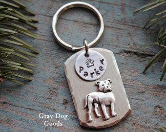 Pit bull Key Chain, Personalized Pitty Key Chain, Pit bull Memorial, Dog Key Chain, Personalized Dog Key Chain