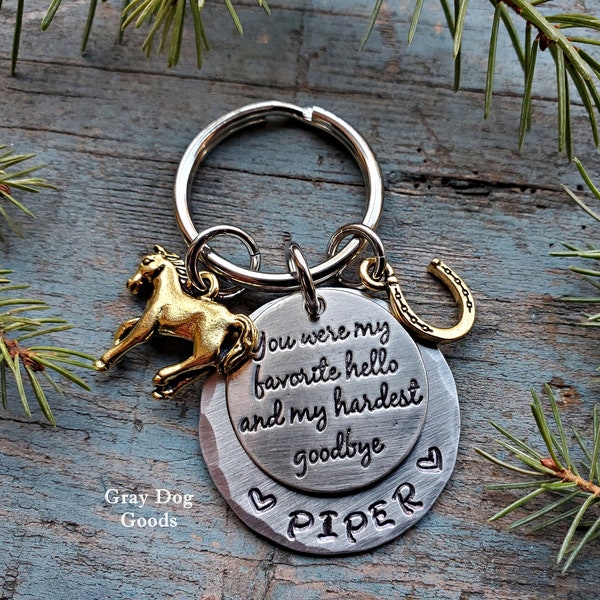 Horse Memorial Key Chain, Horse Remembrance Gift, Loss of Horse, Horse Sympathy Gift, Pet Memorial Key Chain