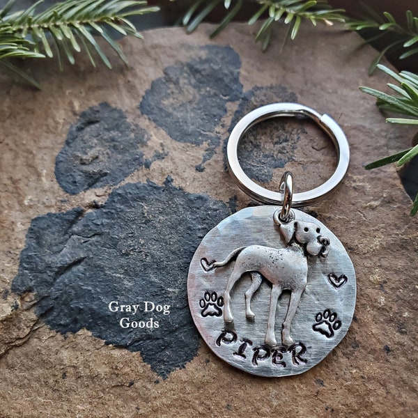 Great Dane Key Chain,  Personalized Dog Key Chain, Great Dane Mom, Great Dane Dad, Great Dane Memorial