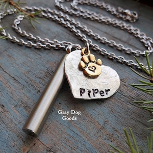 Pet Cremation Urn Necklace, Pet Memorial Jewelry, Loss of Dog, Loss of Cat, Pet Sympathy Jewelry, Dog Ashes, Cat Ashes, Rainbow Bridge