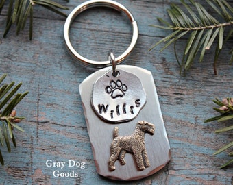 Airedale Key Chain, Personalized Airedale Key Chain, Airedale Memorial,  Welsh Terrier Key Chain, Dog Key Chain, Personalized Dog Key Chain