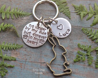 Bunny Rabbit Memorial Key Chain, Rabbit Remembrance Gift, Pet Bunny, Pet Rabbit, Rabbit Sympathy Gift, Pet Memorial Key Chain