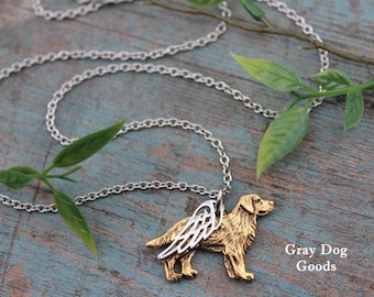 Golden Retriever Angel Necklace, Golden Retriever Jewelry, Golden Mom, Golden Retriever Memorial, Golden Retriever Sympathy
