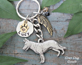 German Shepherd Memorial KeyChain, Pet Memorial KeyChain, GSD Key Chain, German Shepherd Sympathy Gift, Read Full Listing Details