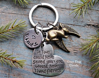 Bunny Rabbit Memorial Key Chain, Rabbit Remembrance Gift, Pet Bunny, Pet Rabbit, Rabbit Sympathy Gift, Pet Memorial Key Chain