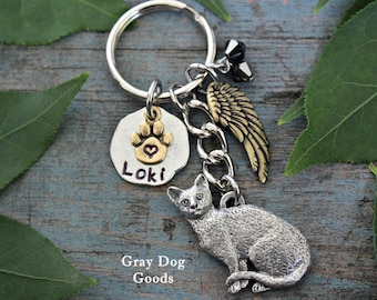 Cat Memorial Key Chain, Pet Memorial Key Chain, Cat Key Chain, Cat Sympathy, Read Full Listing Details