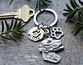 Weimaraner Keychain, Weimaraner Key Ring, Weimaraner Gift, Gray Ghost, Personalized Dog Keychain