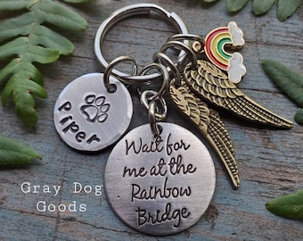 Pet Memorial Key Chain, Pet Sympathy Gift, Loss of Dog, Loss of Cat, Cat Memorial, Dog Memorial, The Rainbow Bridge