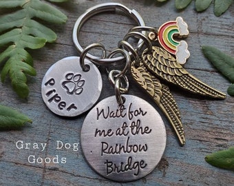 Pet Memorial Key Chain, Pet Sympathy Gift, Loss of Dog, Loss of Cat, Cat Memorial, Dog Memorial, The Rainbow Bridge