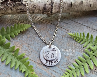 Horse Necklace, Horse Mom Necklace, Horse Memorial Necklace, Personalized Horse Jewelry, Horse Sympathy Gift, Horse Lover Gift