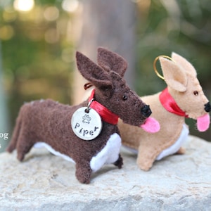 Corgi Ornament, Personalized Dog Ornament, Corgi ornament, Hand-Stitched Limited Edition Felt Dog Ornament