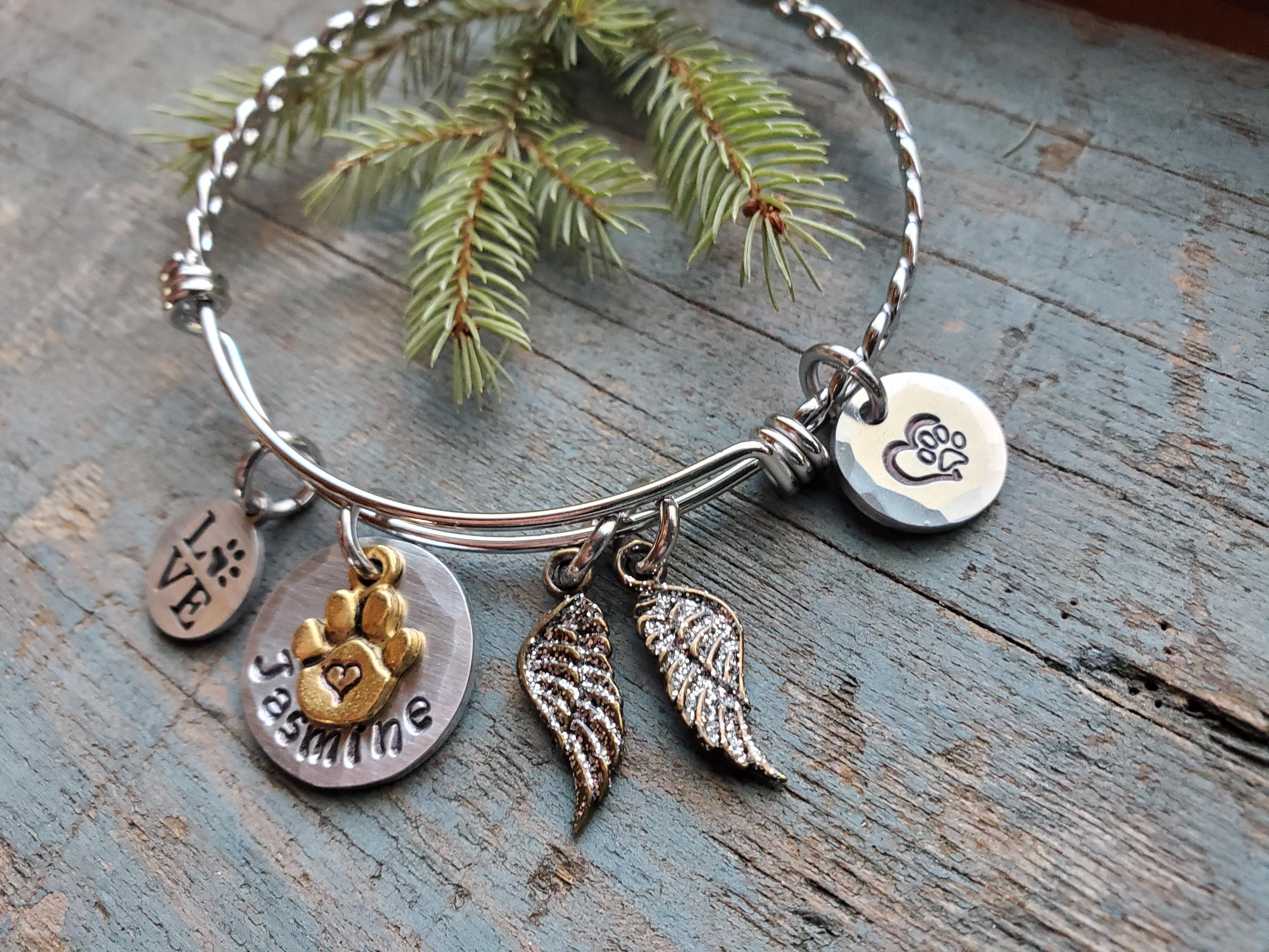 Dog Memorial Bracelet, Pet Memorial Jewelry, Pet Loss, Loss of Dog, Fur ...