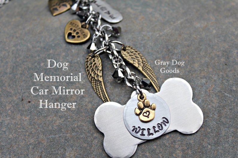 Dog Memorial Car Mirror Charm image 1