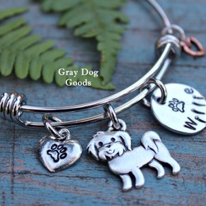 Maltese Bracelet, Maltese Jewelry, Gift For Dog Lover, Personalized Dog Jewelry, Maltese Mom, Read Full Listing Details image 2