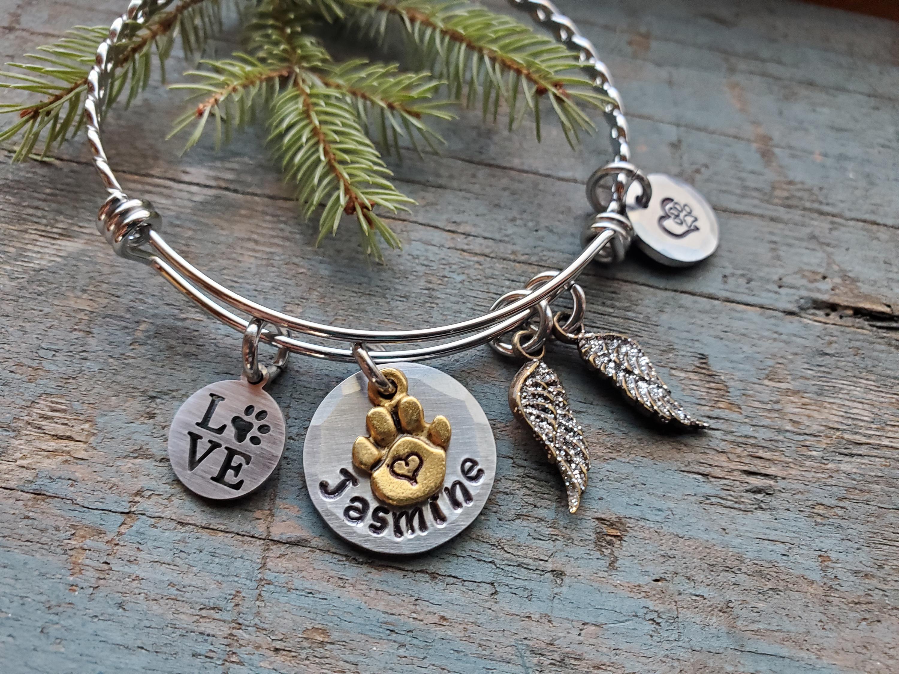 Dog Memorial Bracelet, Pet Memorial Jewelry, Pet Loss, Loss of Dog, Fur ...