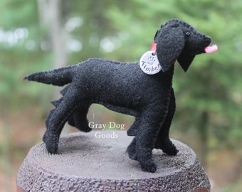 Flat Coated Retriever Ornament, Personalized Dog Ornament, Hand-Stitched Limited Edition Felt Dog Ornament