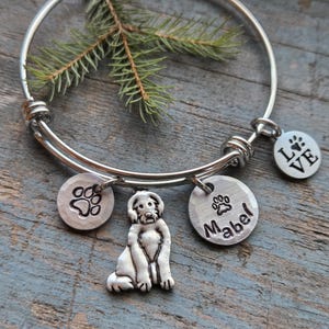 Goldendoodle Bracelet, Labradoodle Jewelry, Gift For Dog Lover, Personalized Dog Jewelry, Doodle Mom