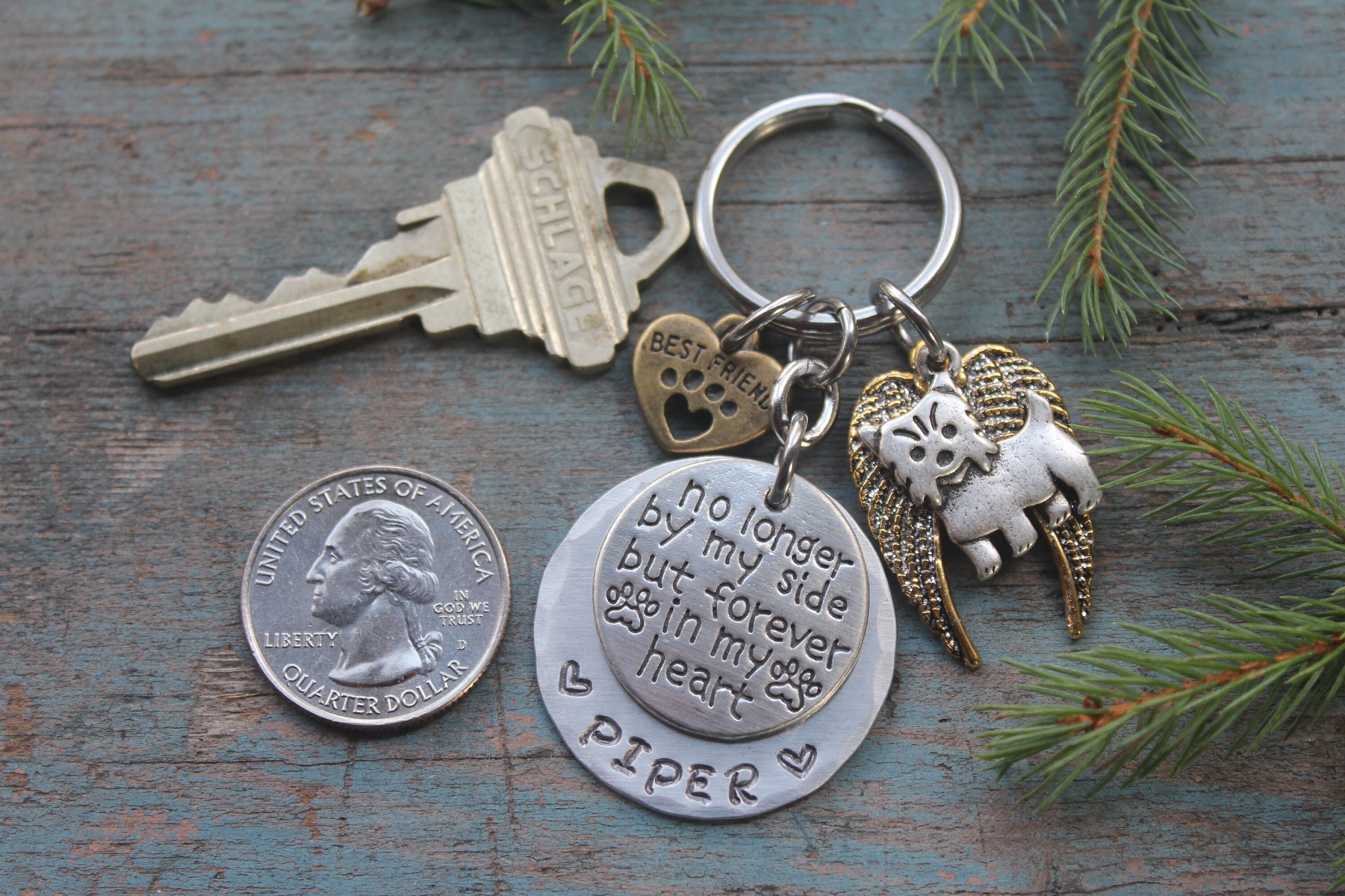 Yorkie Key Yorkshire Terrier Memorial Key Chain, Yorkie Remembrance Gift, Loss of ...