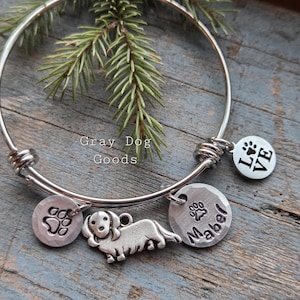 Dachshund Bracelet, Dachshund Jewelry, Personalized Dog Bracelet, Doxie Mom