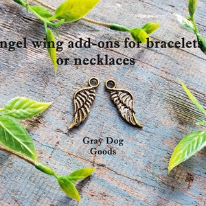 Angel wings add-ons for bracelets or necklaces