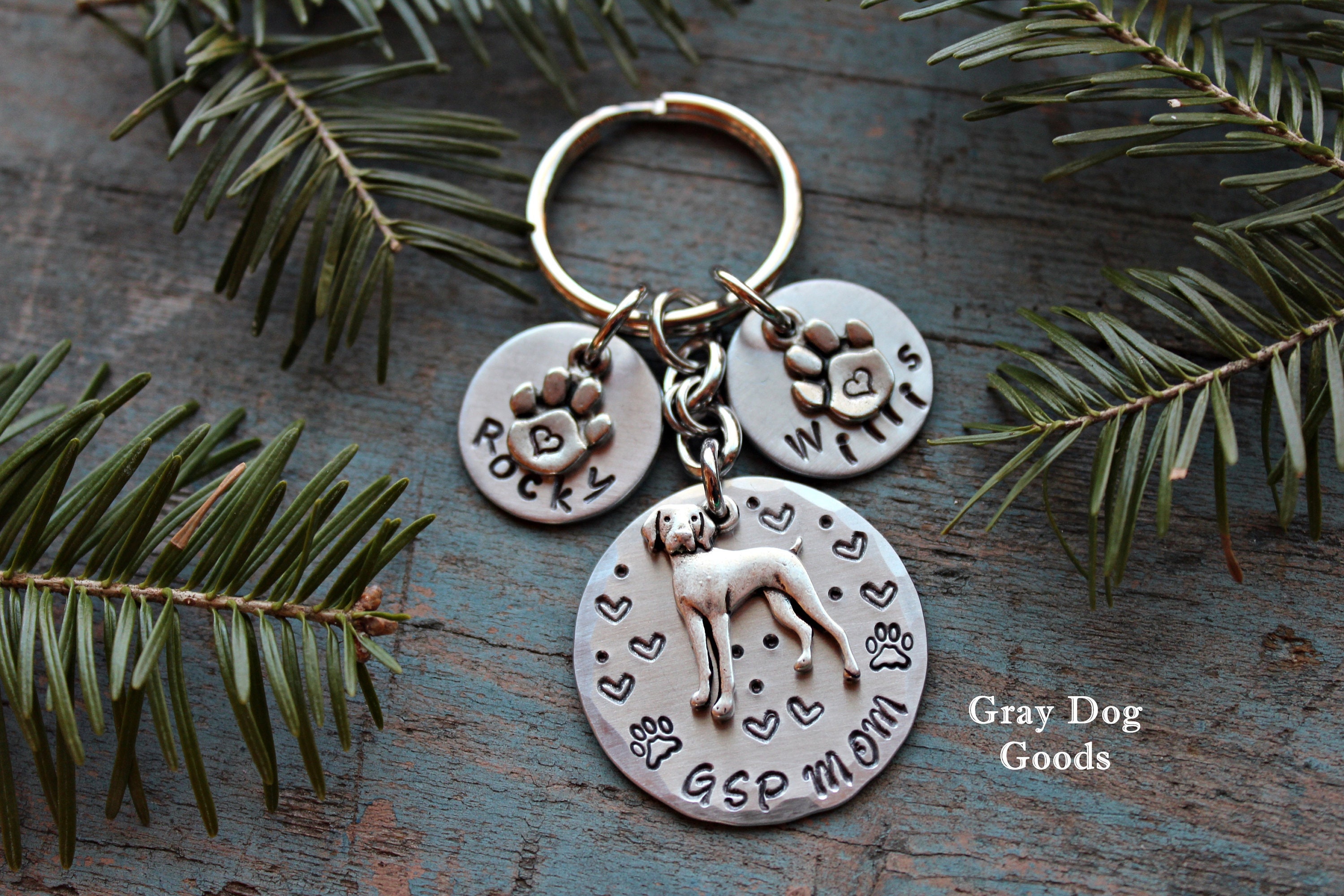 German Shorthaired Pointer Key Chain, GSP Mom, Personalized German