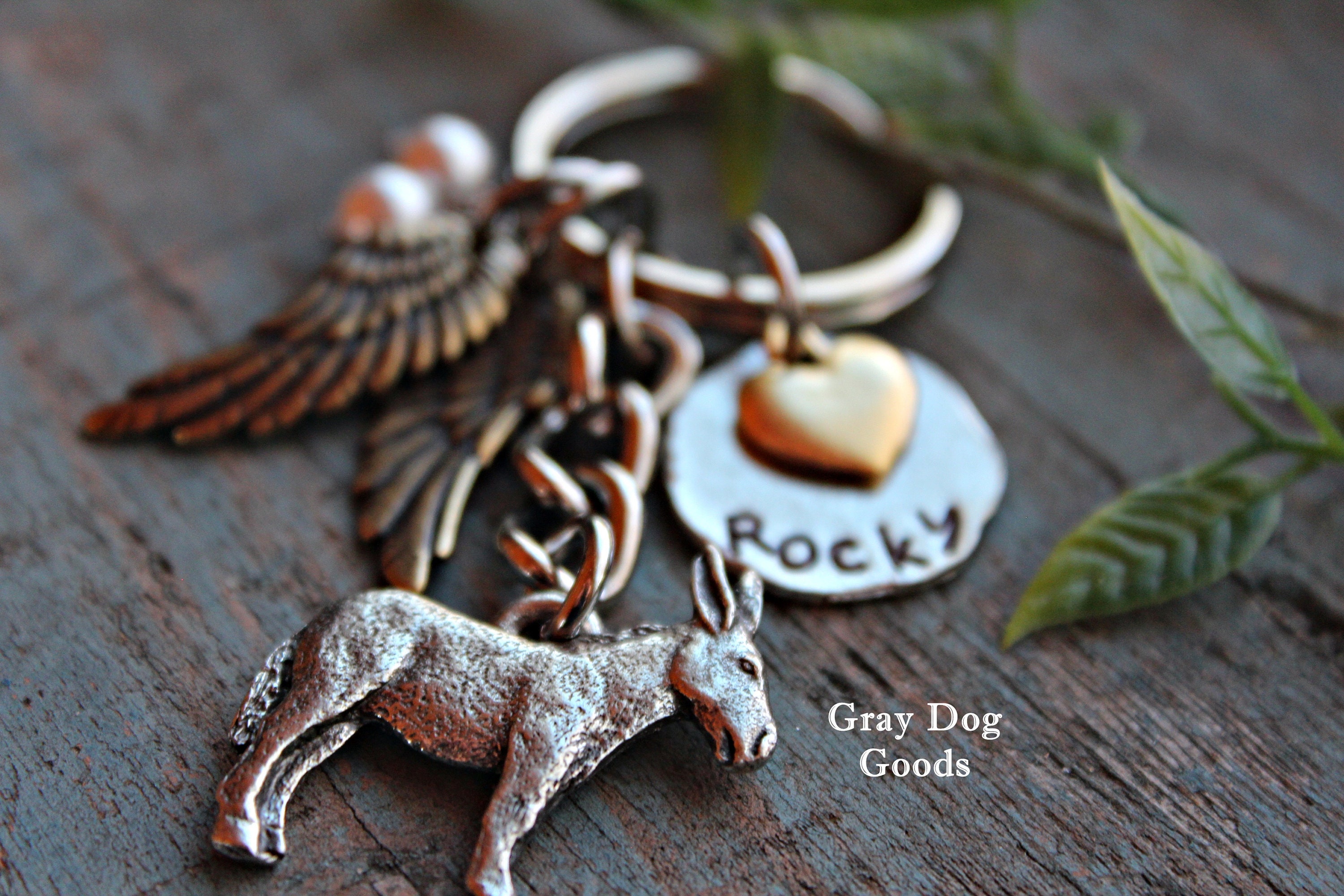 Donkey Memorial Key Chain, Pet Memorial Key Chain, Donkey Key Chain ...