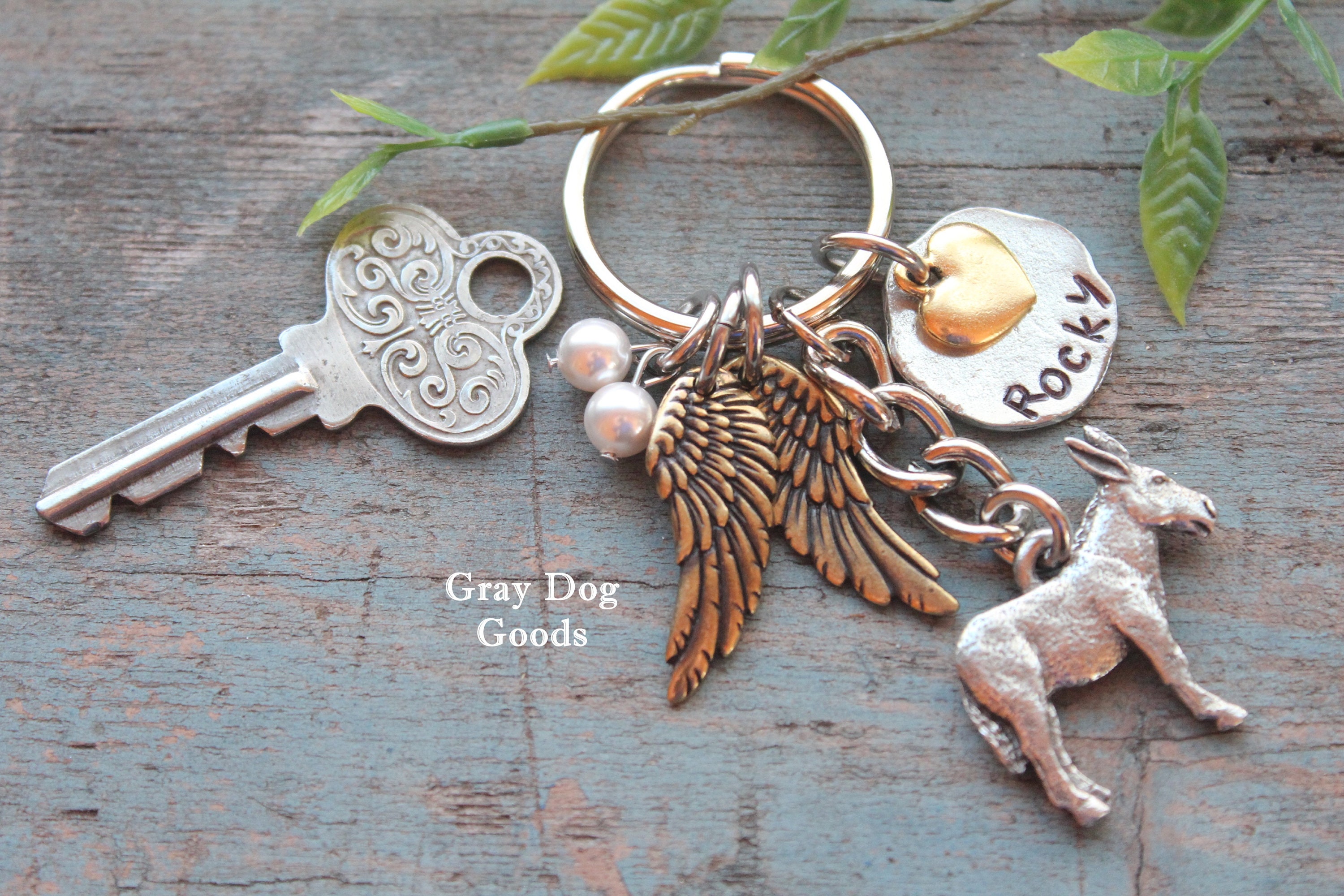 Donkey Memorial Key Chain, Pet Memorial Key Chain, Donkey Key Chain ...