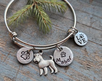 Schnauzer Bracelet, Schnauzer Jewelry, Dog Bracelet, Personalized Dog Jewelry, Schnauzer Mom