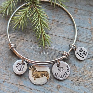 Dachshund Bracelet, Dachshund Jewelry, Personalized Dog Bracelet, Doxie Mom