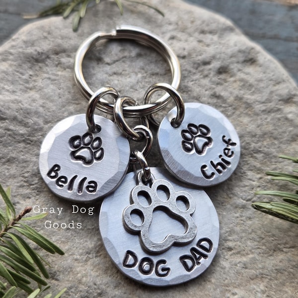 Llavero para papás perrunos, llavero personalizado para perros, regalo para amantes de los perros, Día del Padre