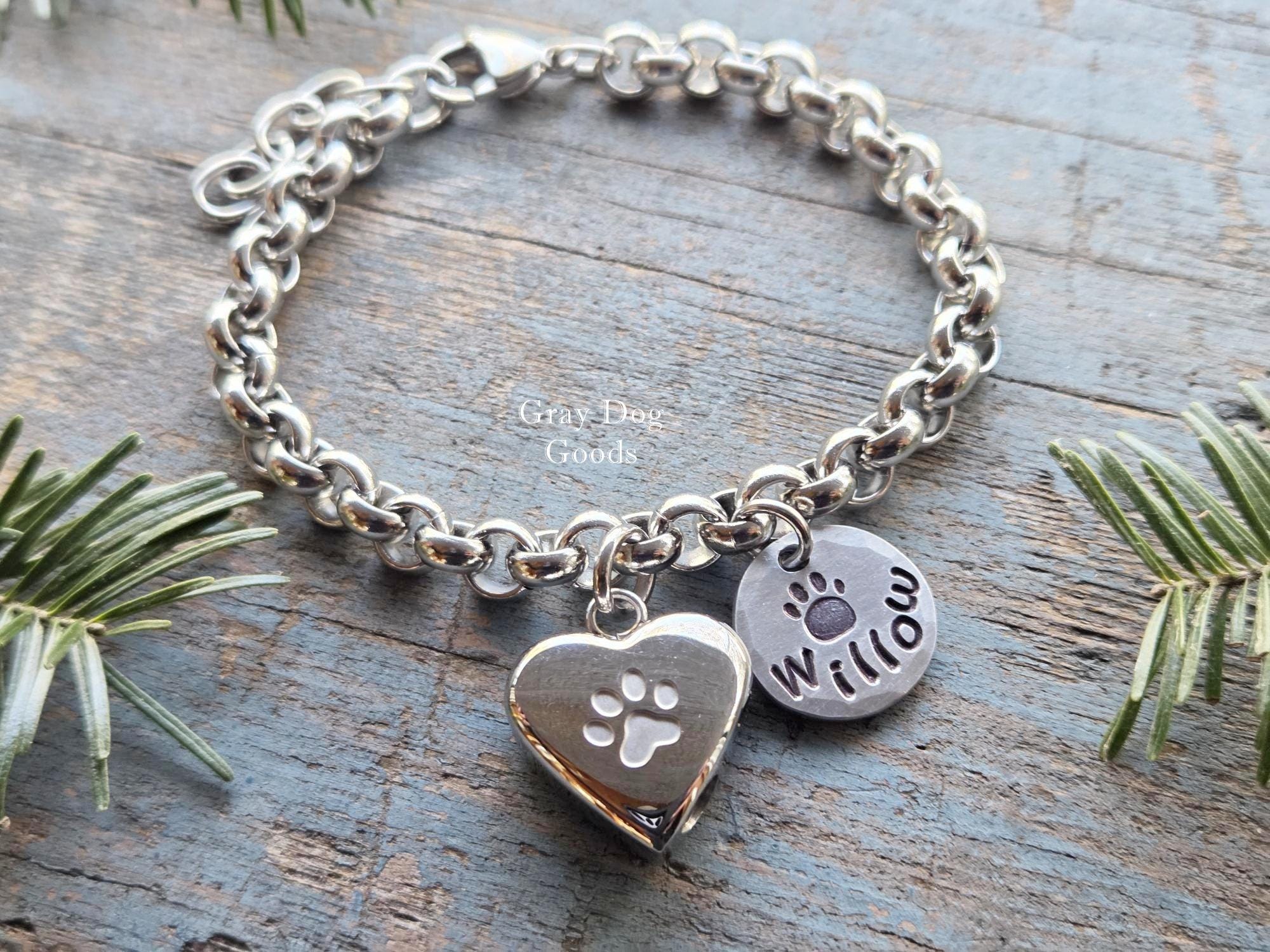Pet Cremation Urn Bracelet, Dog or Cat Memorial Bracelet - Etsy