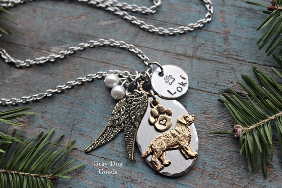 Golden Retriever Memorial Necklace, Golden Retriever Jewelry, Dog Necklace, Golden Retriever Sympathy Gift, Pet Memorial Jewelry