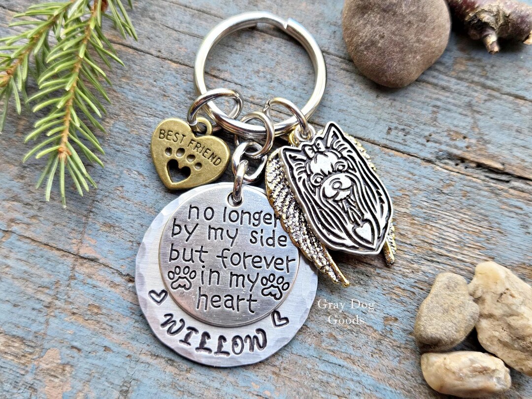 Yorkie Key Yorkshire Terrier Memorial Key Chain, Yorkie Remembrance Gift, Loss of ...