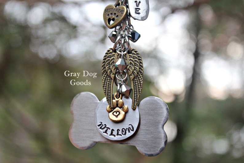 Dog Memorial Car Mirror Charm image 3