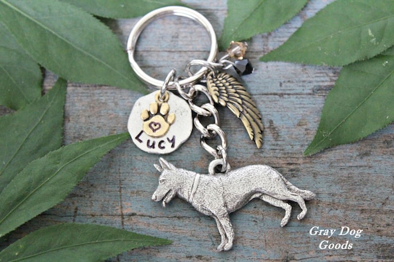 German Shepherd Memorial KeyChain, Pet Memorial KeyChain, GSD Key Chain, German Shepherd Sympathy Gift, Read Full Listing Details