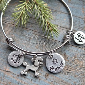 Poodle Bracelet, Gift For Dog Lover, Personalized Dog Jewelry, Poodle Mom