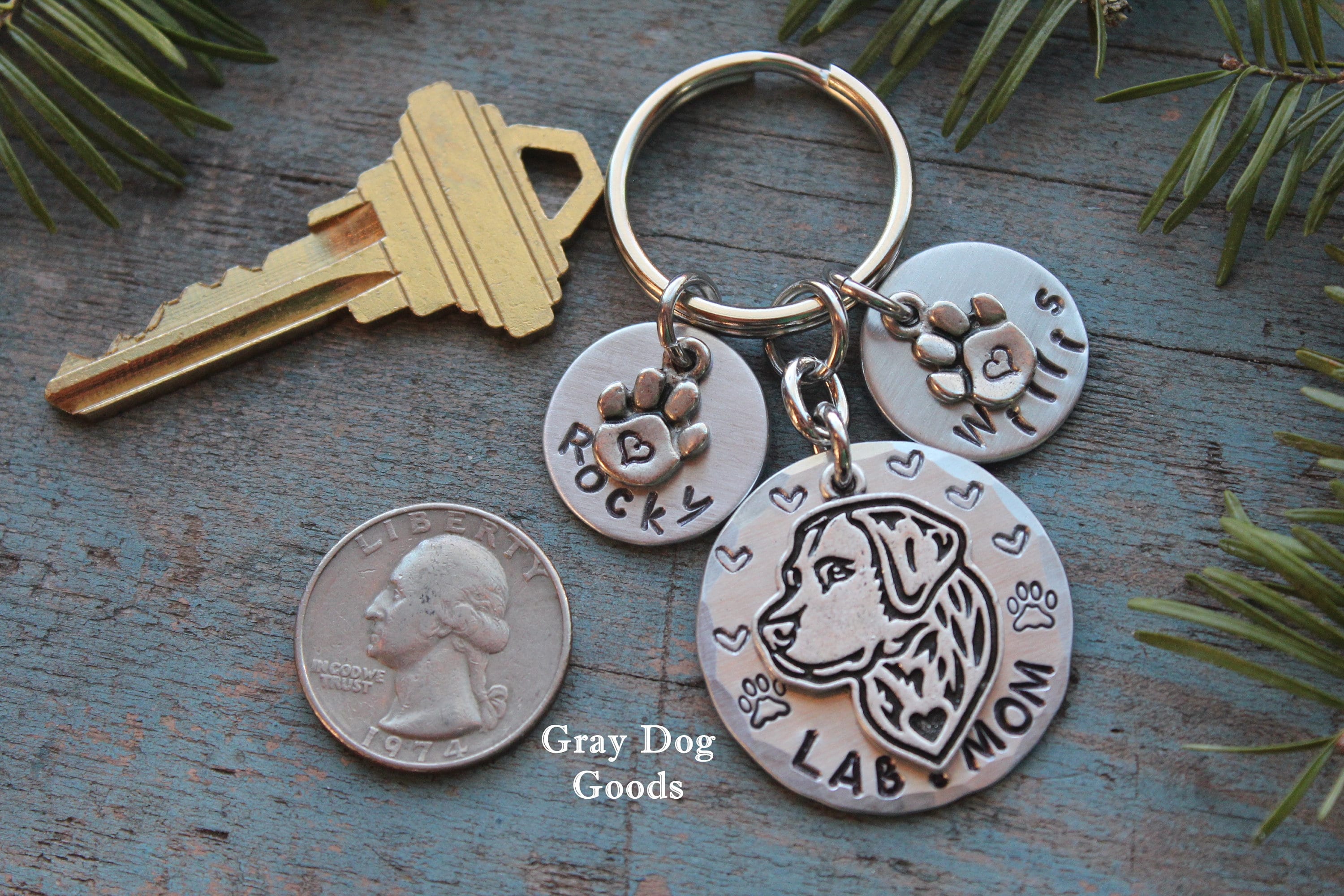 Lab Mom Key Chain, Labrador Mom, Personalized Lab Key Chain, Dog Key ...