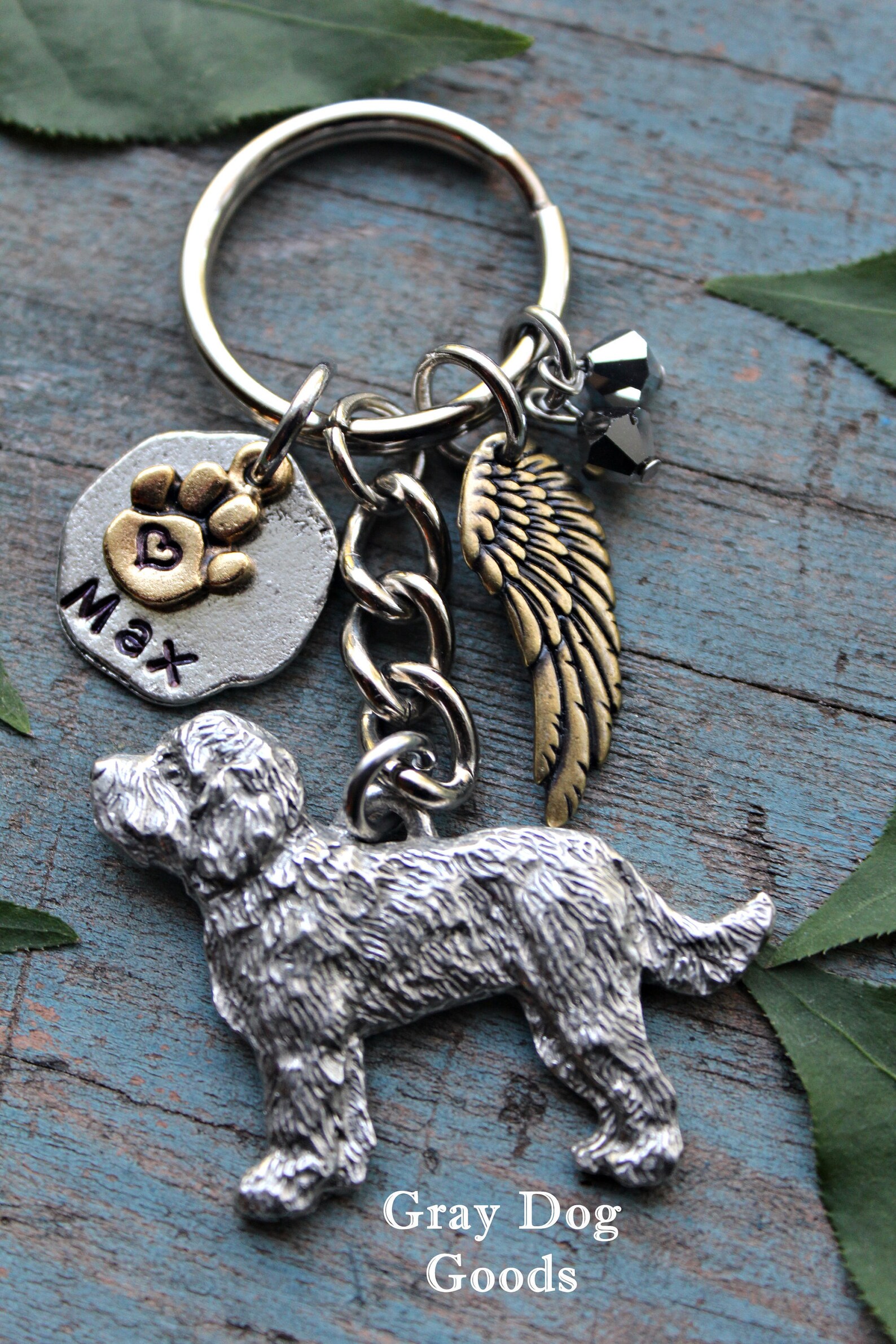 Goldendoodle Memorial Keychain Pet Memorial Keychain Doodle Etsy