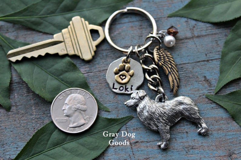 Australian Shepherd Memorial Keychain Pet Memorial Keychain Etsy