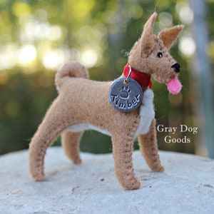 Basenji Ornament, Personalized Dog Ornament, Hand-Stitched Limited Edition Felt Dog Ornament