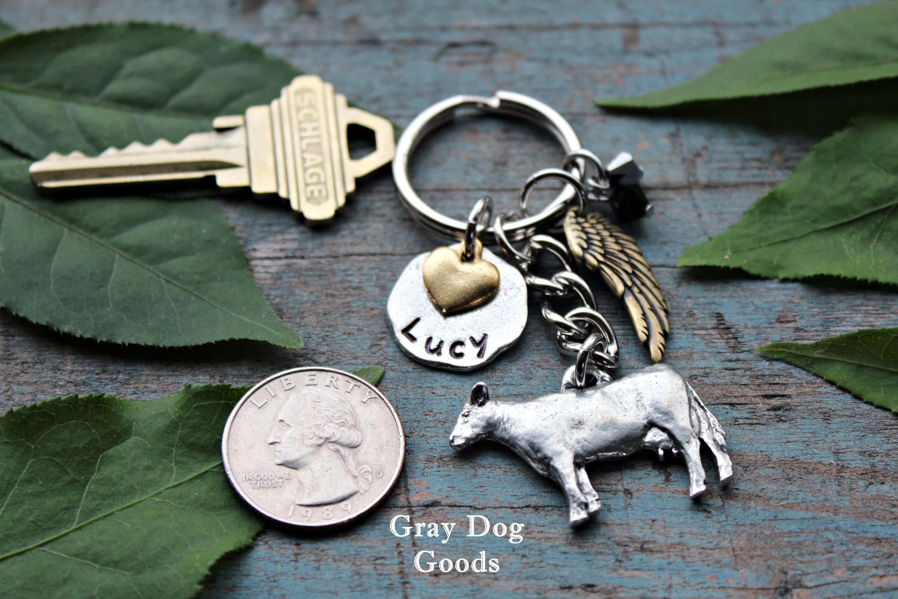 Cow Memorial Key Chain Pet Memorial Key Chain Cow Key Chain Etsy