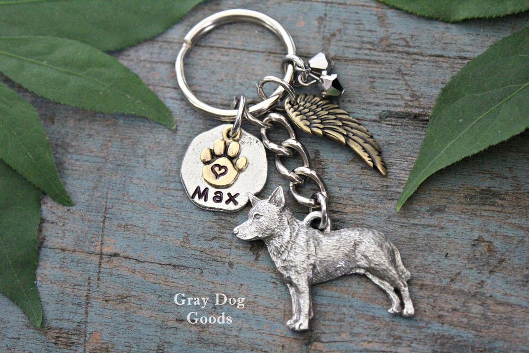 Blue Heeler Memorial Keychain Pet Memorial Key Chain Heeler Etsy