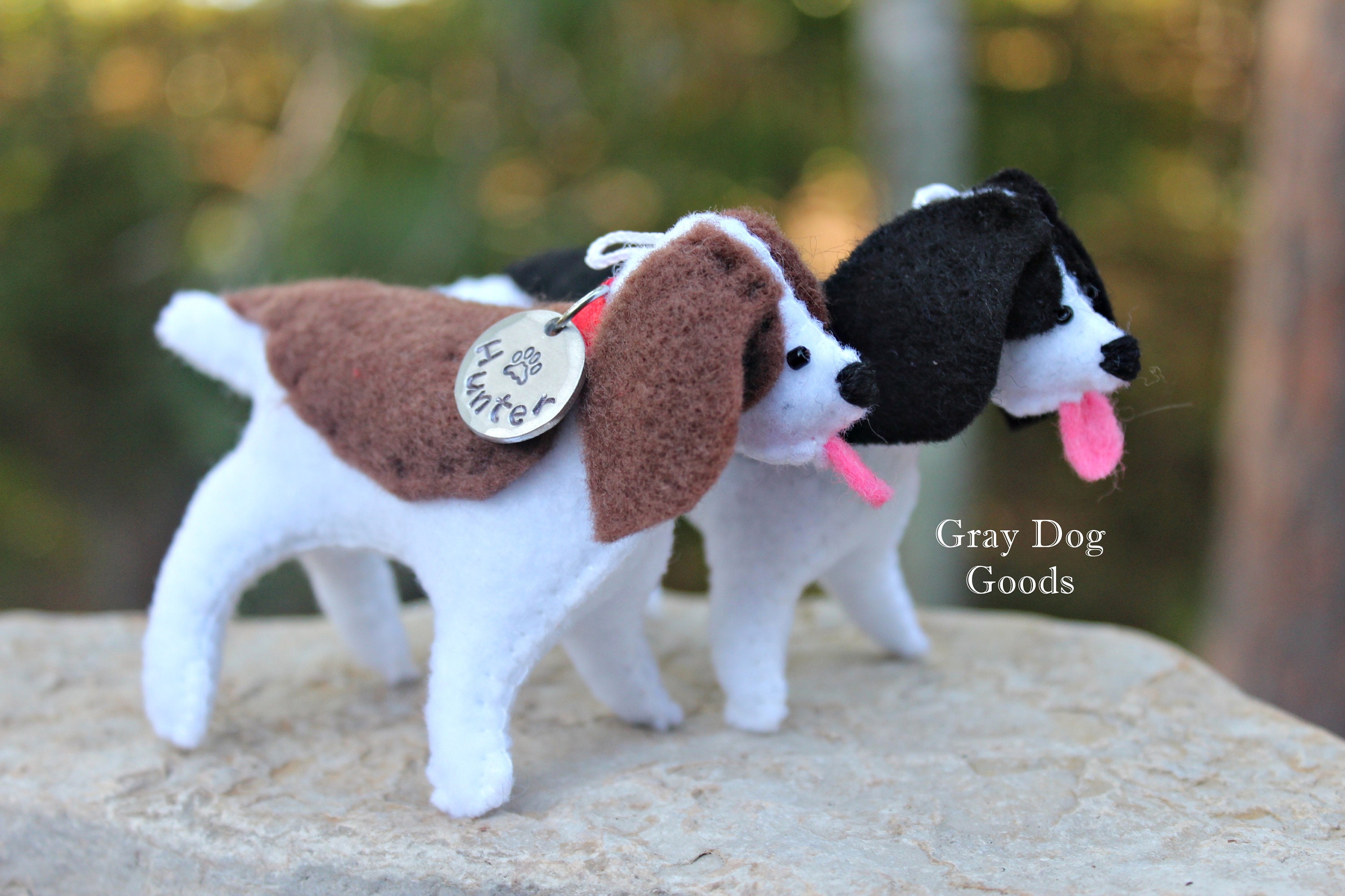 English Springer Spaniel Ornament, Personalized Dog Ornament, Springer Spaniel ornament, Hand-Stitched Limited Edition Felt Dog Ornament