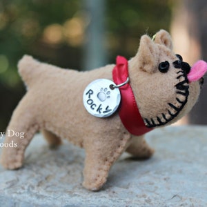 Bulldog Ornament, Personalized Dog Ornament, English Bulldog ornament, Hand-Stitched Limited Edition Felt Dog Ornament