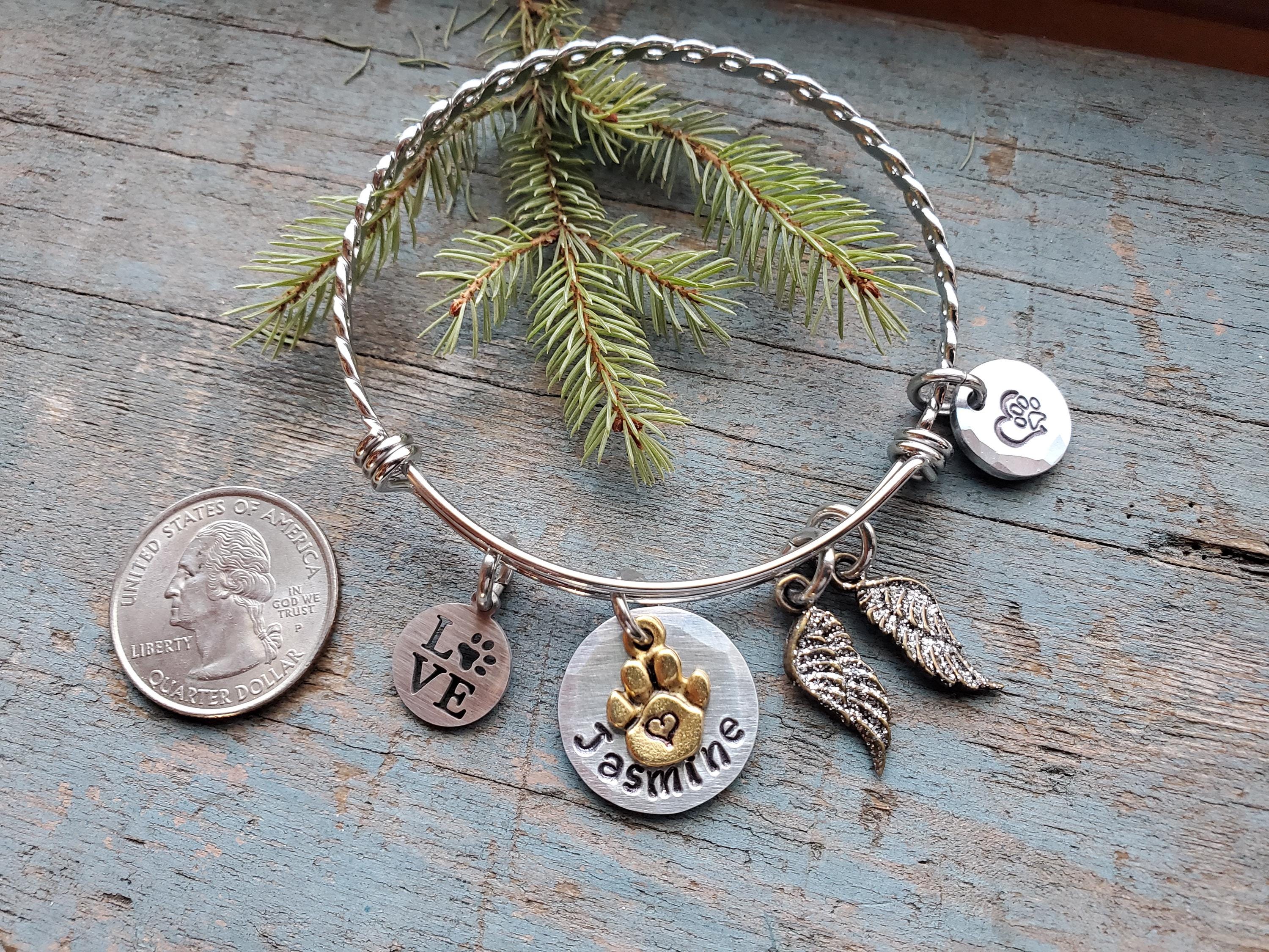 Dog Memorial Bracelet, Pet Memorial Jewelry, Pet Loss, Loss of Dog, Fur ...
